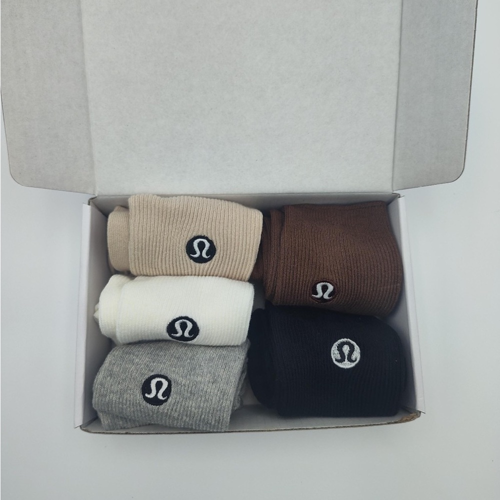 lululemon athletica Unisex Casual Socks - Black, White, Gray, Brown, Tan